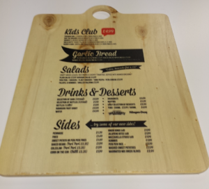 Printed Menu Board